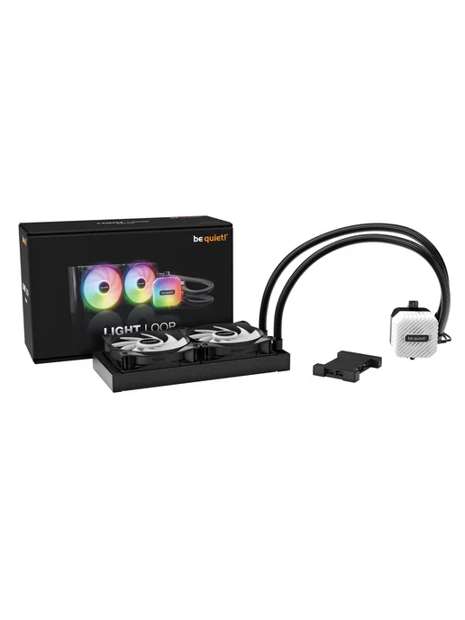 be quiet! BW020 Водяное охлаждение для процессора LIGHT LOOP 240mm (250W, 240mm, черный, ARGB/ Fans: 2x120mm, 61.8CFM, 34.9dBA, 2100RPM/ Pump 2900RPM, Rad thickness 27mm/ S: 1851, 1700, 1200, 115X, AM5, AM4), черный, фото 7