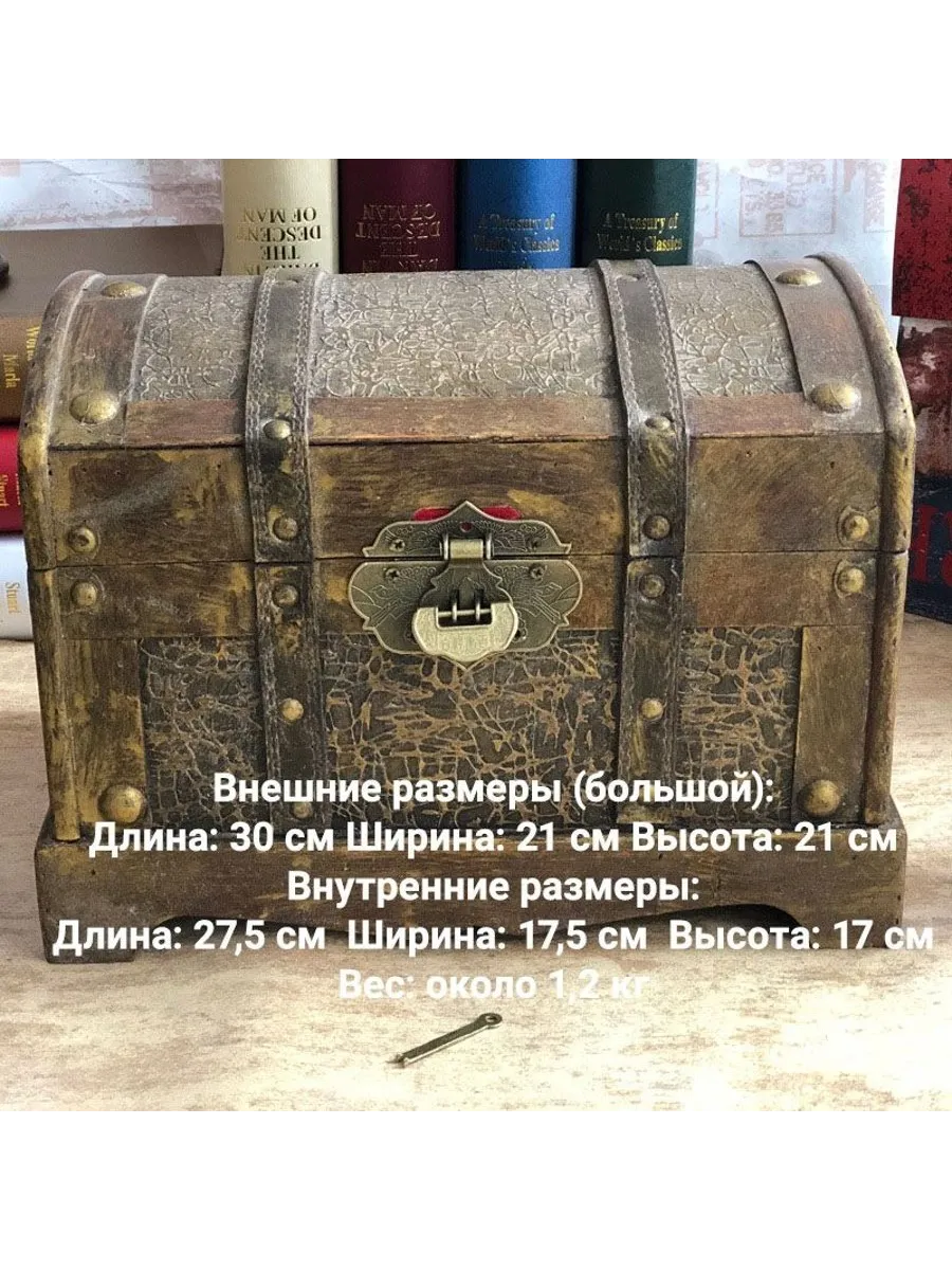 Винтажный деревянный сундук, еловая древесина
