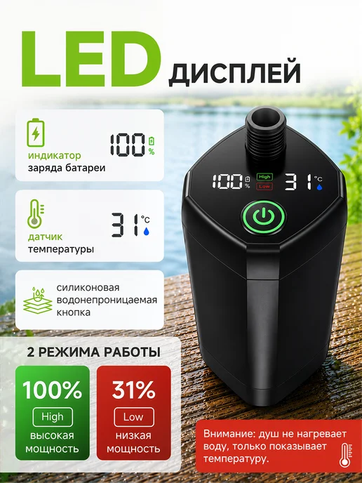 Портативный душ аккумуляторный для дачи, вариант, фото 2