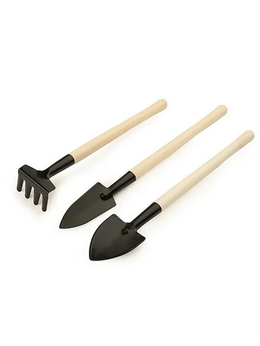 3Pcs Shovel Rake Spade Set Mini Garden Tools Wooden Handle f, 3 шт, фото 5