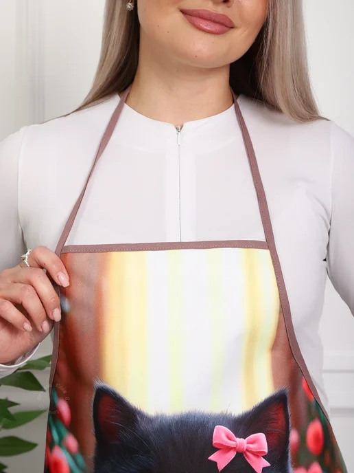Кузькина Хатка Фартук для кухни водоотталкивающий, черный, фото 4