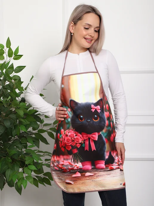 Кузькина Хатка Фартук для кухни водоотталкивающий, черный, фото 8