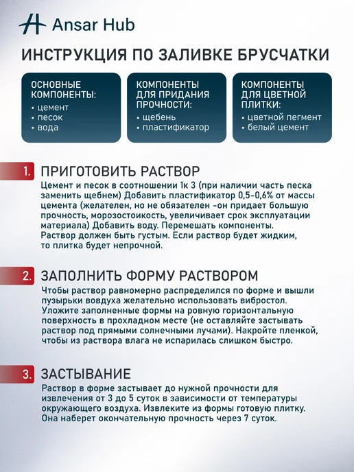 ANSAR GROUP Формы для тротуарной плитки Амстердам, 20 шт, фото 5