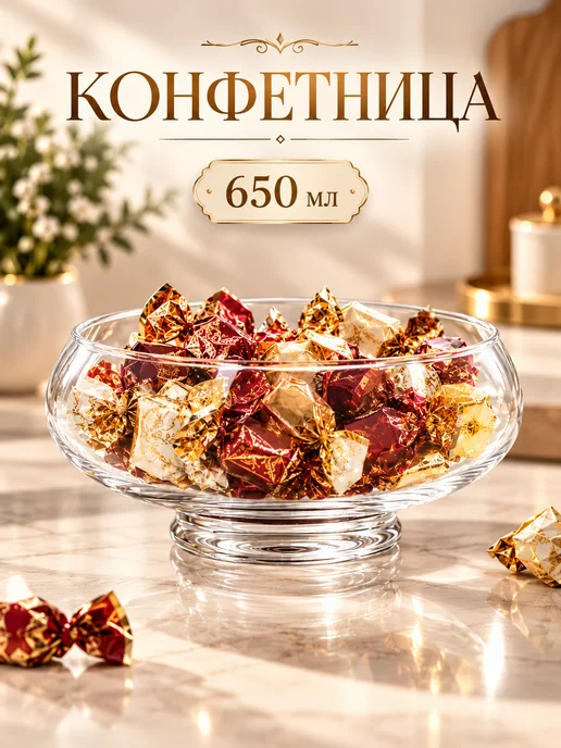 Magistro Конфетница 650 мл, стеклянная, 650 мл