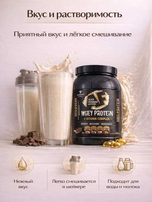 Alex Fedorov Nutrition Протеин сывороточный Whey Protein 900г, 900 г, фото 6