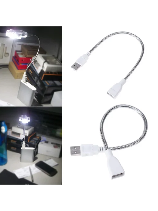 USB male-female удлитель с LED подсветкой, гибкая труба, вариант, фото 5