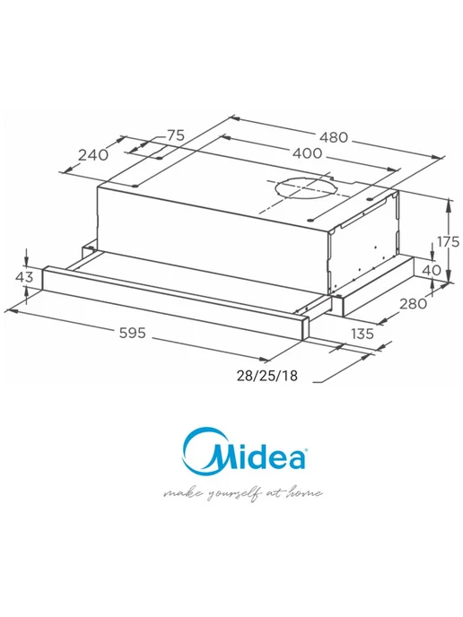 Midea MH60P303 X Вытяжки, белый, фото 7