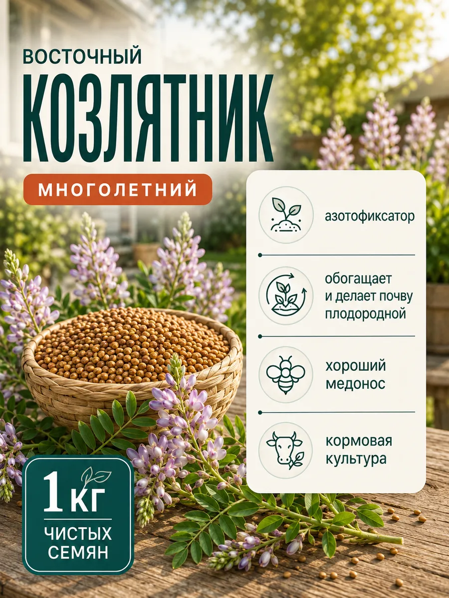 Козлятник восточный семена "Зеленый сад" 1 кг.