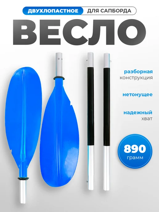 Весло для сапборда двойное, синий