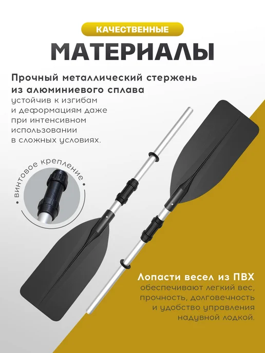Весла для лодки алюминиевые + ПВХ, вариант, фото 2
