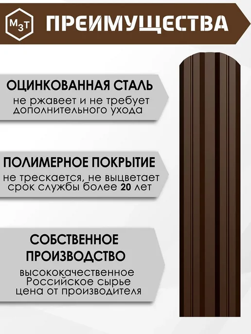 МосЗаводТеплиц Штакетник металлический для забора 1,5 м М-образный 20 шт, 1,5 м, 20 шт, фото 6