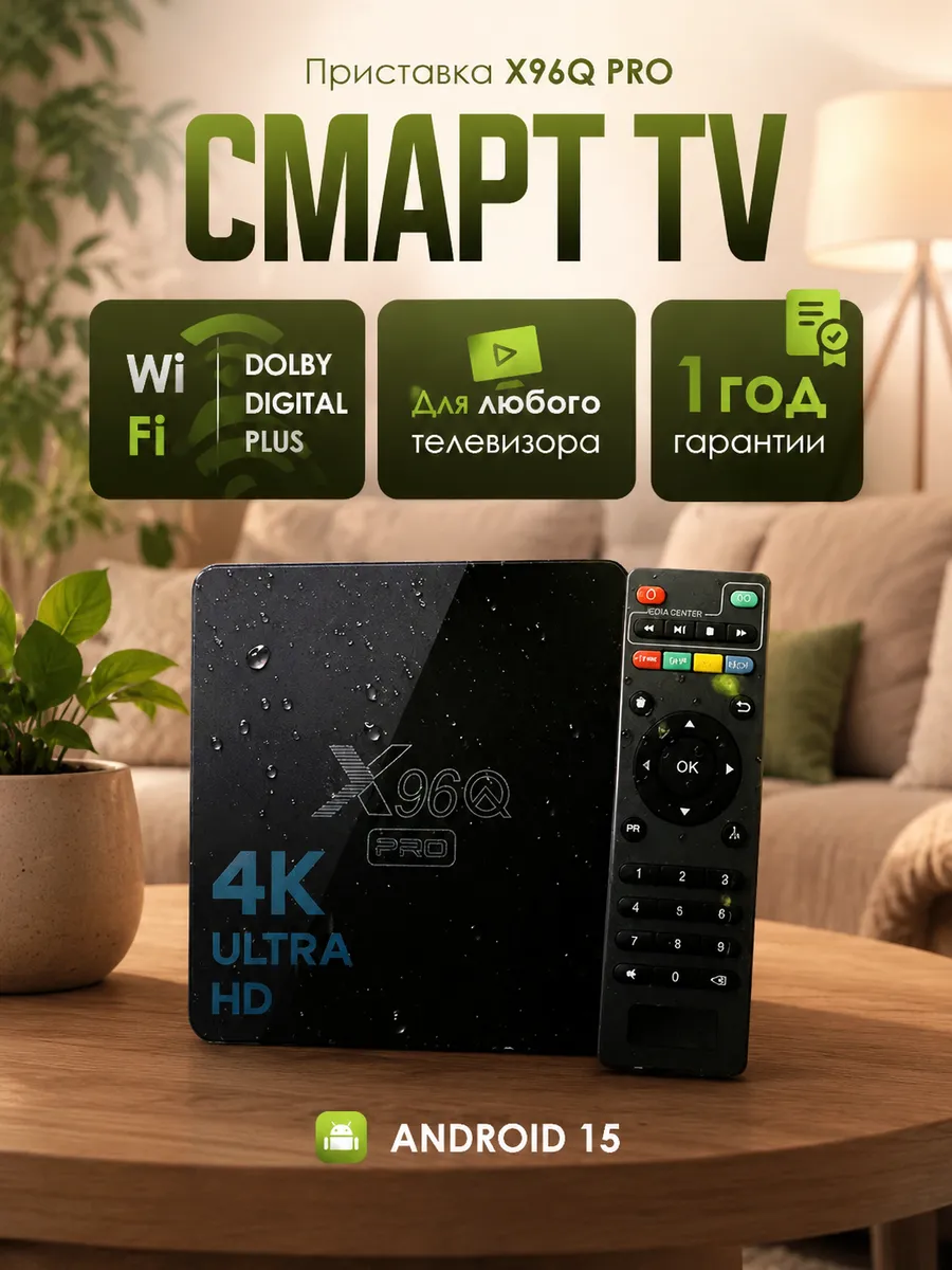 Smart TV приставка для телевизора 8/128 ГБ
