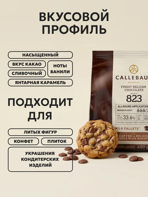 ChocoDelice Шоколад Молочный 823 Callebaut Select 33,6%, вариант, фото 3