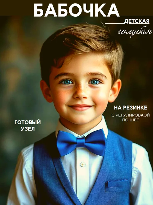 Бабочка детская, синий