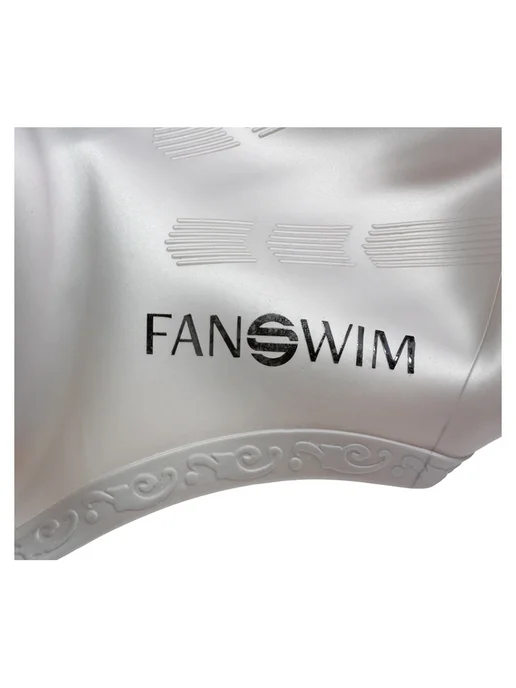 FANSWIM Шапочка для плавания с защитой для ушей, силикон, серебряная, серебристый, фото 2