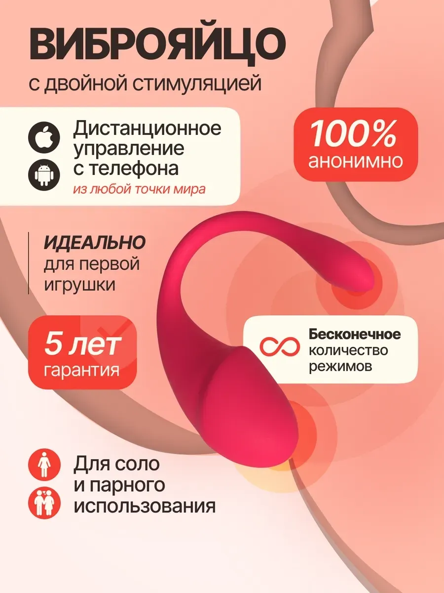 Вибратор виброяйцо с дистанционным управлением с телефона