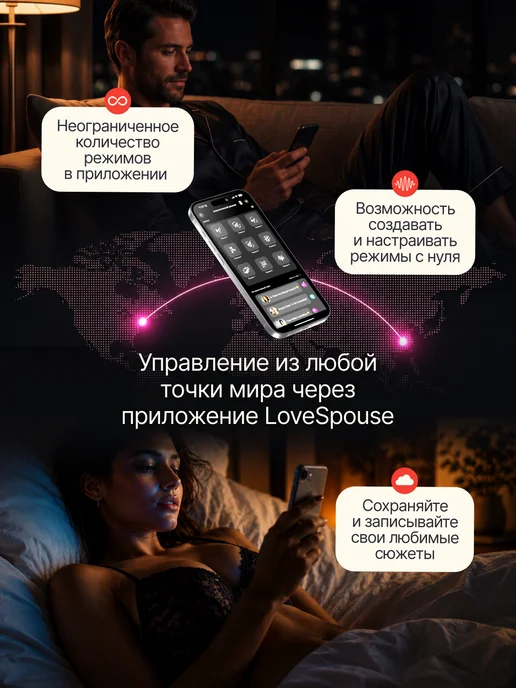 ilo Вибратор виброяйцо с дистанционным управлением с телефона, розовый, фото 2