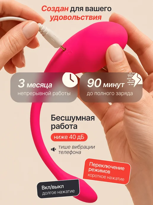 ilo Вибратор виброяйцо с дистанционным управлением с телефона, розовый, фото 3
