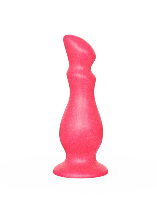 Lovetoy Плаг изогнутой формы из ПВХ черный (14, Ø 2.6 см), розовый, фото 2