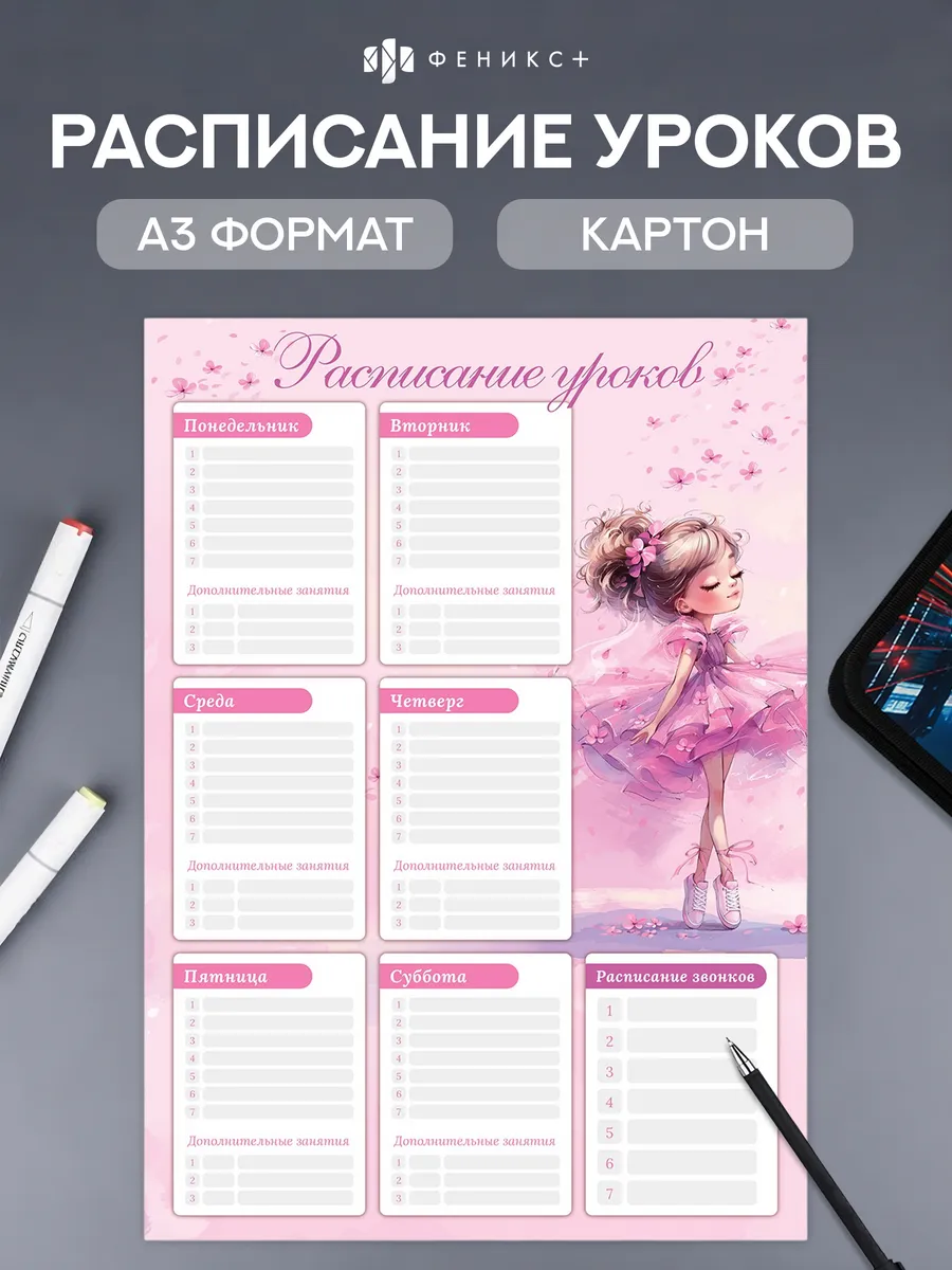 Расписание уроков А3 из картона