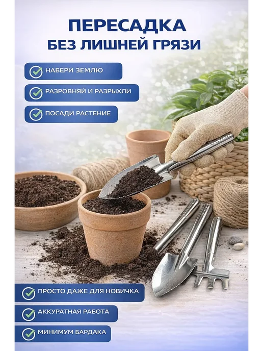 НАДЕЯ Набор садовых инструментов 3 предмета, 3 шт, фото 3
