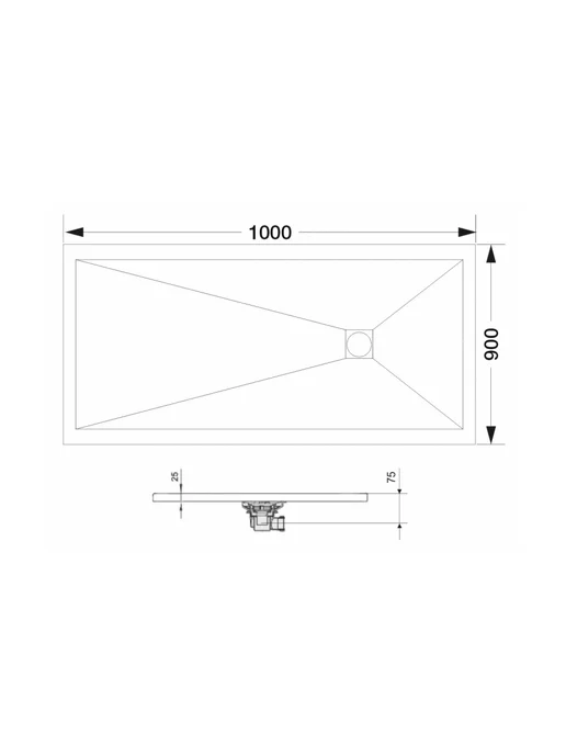 RGW Поддон для душа Stone Tray ST-0109G 90х100 с сифоном, 90x100, 109 г, фото 3