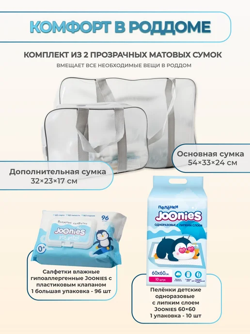 B Market Сумка в роддом готовая для мамы и малыша прозрачная, вариант, фото 4