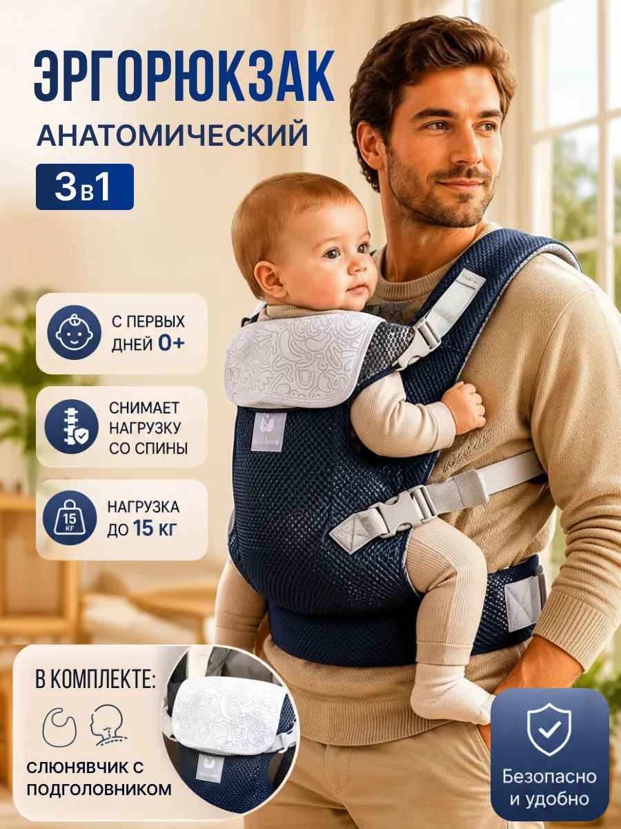Эргорюкзак для новорожденных кенгуру переноска