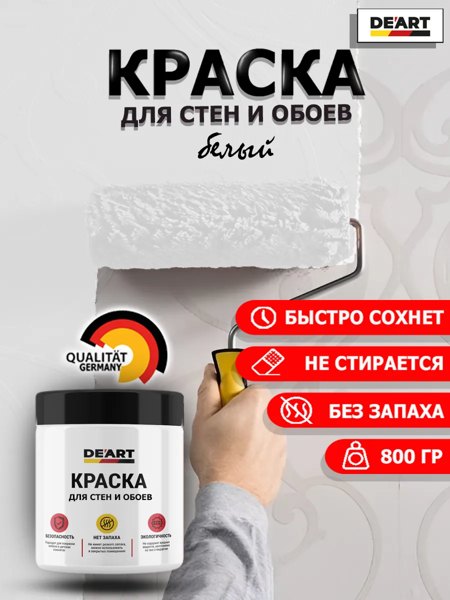 Краска для стен и обоев белая матовая