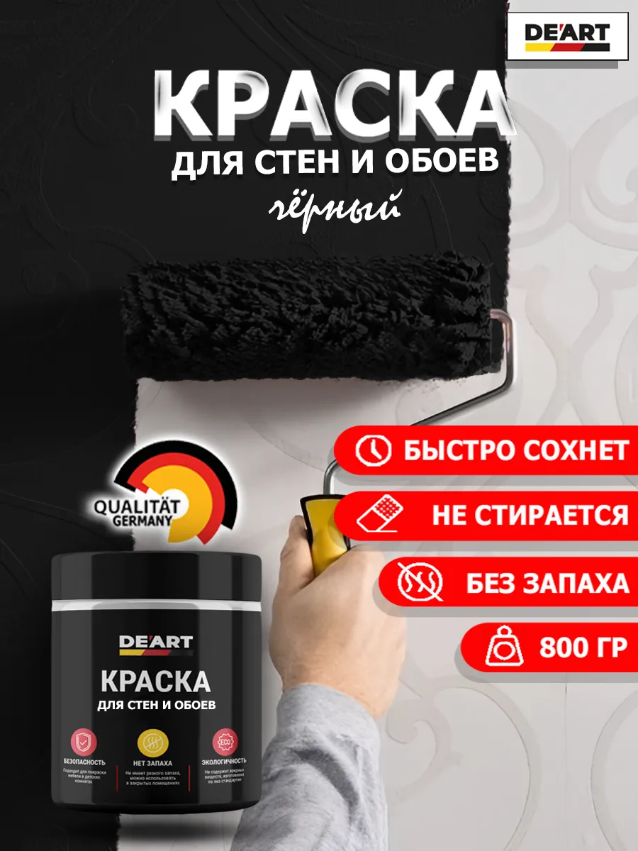 Краска для стен и обоев черный