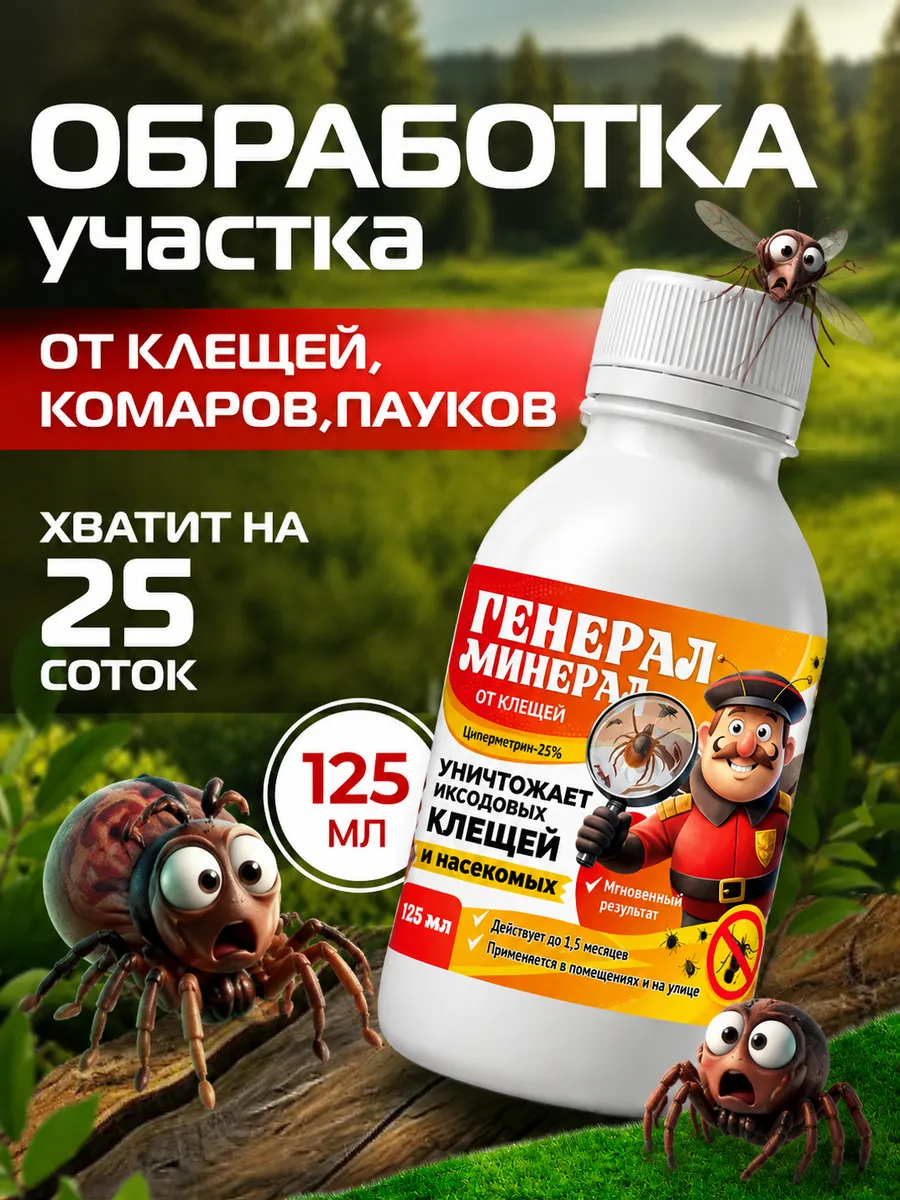 Средство от клещей на участке 125 мл (циперметрин 25%)