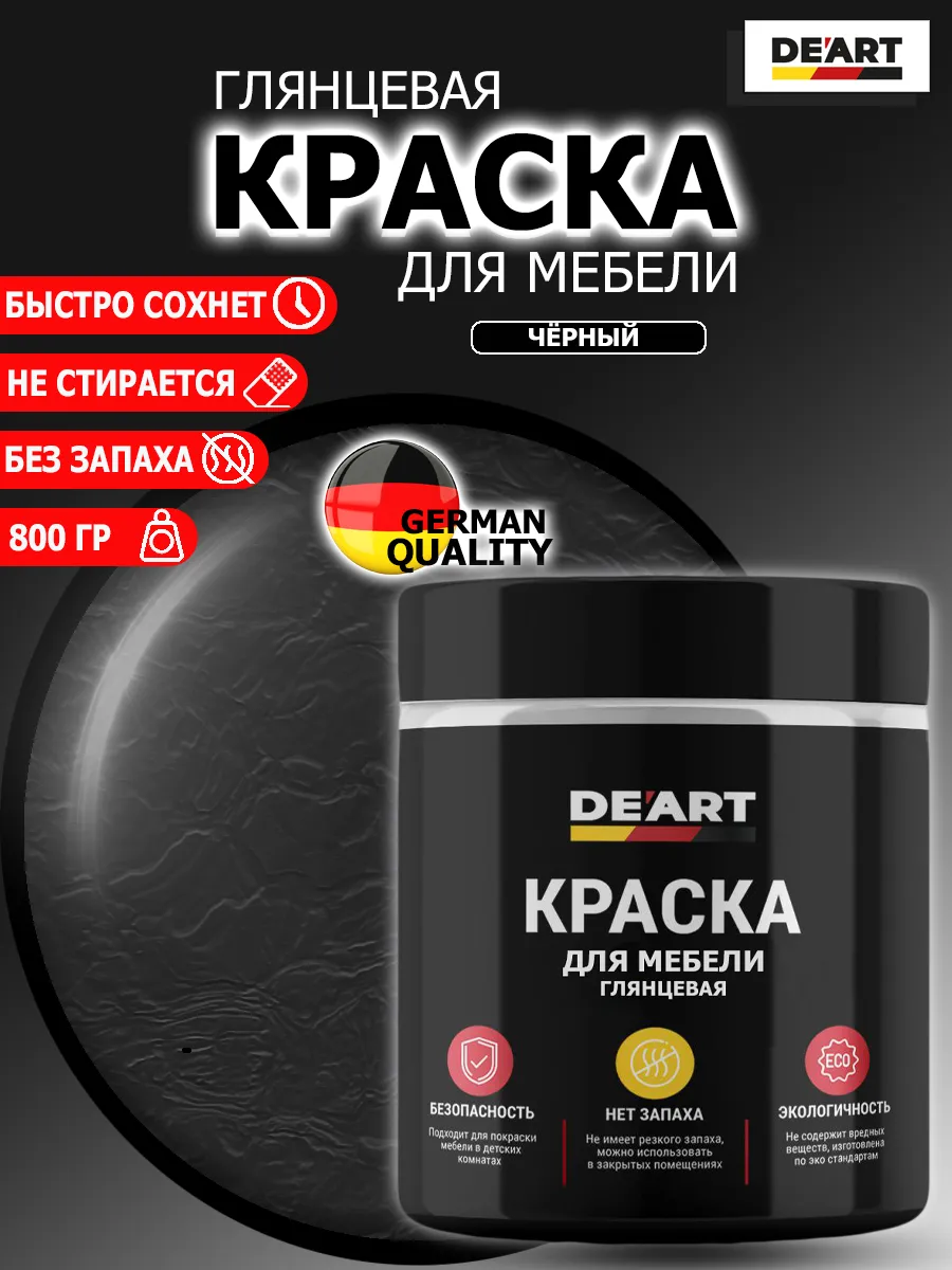 Краска для мебели глянцевая черная
