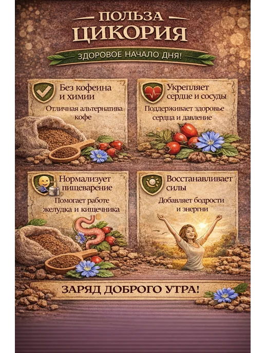 SEVE Цикорий растворимый с шиповником, 100 г, 100 г, фото 2