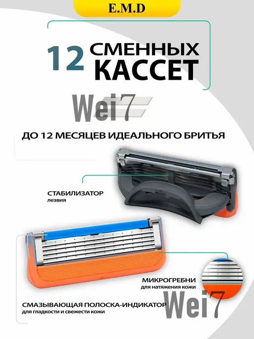 Кассеты для бритья Gillette Fusion5 ProGlide Power, 12 шт, фото 2