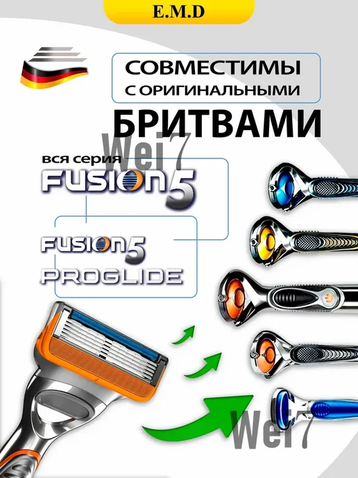 Кассеты для бритья Gillette Fusion5 ProGlide Power, 12 шт, фото 3