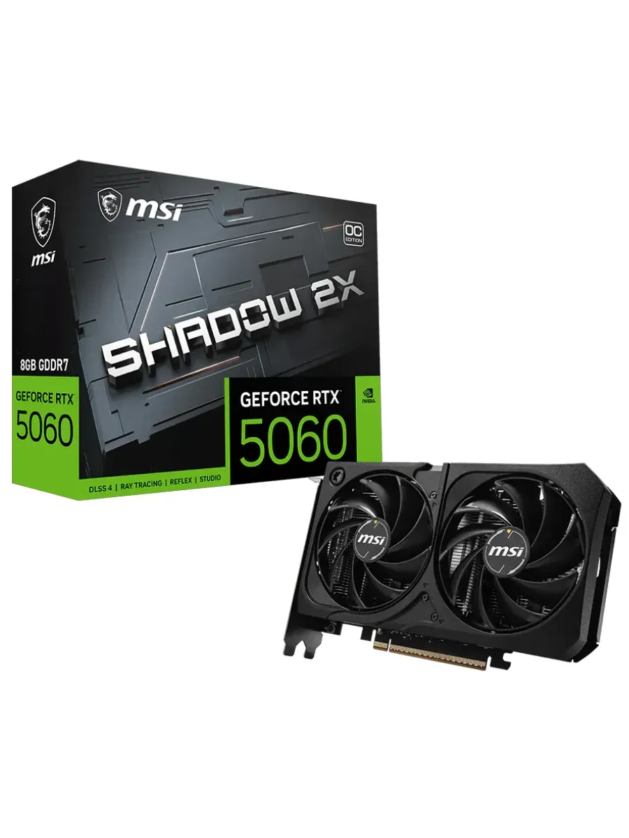 MSI Видеокарта GeForce RTX 5060 SHADOW 2X OC MAX, 8 ГБ