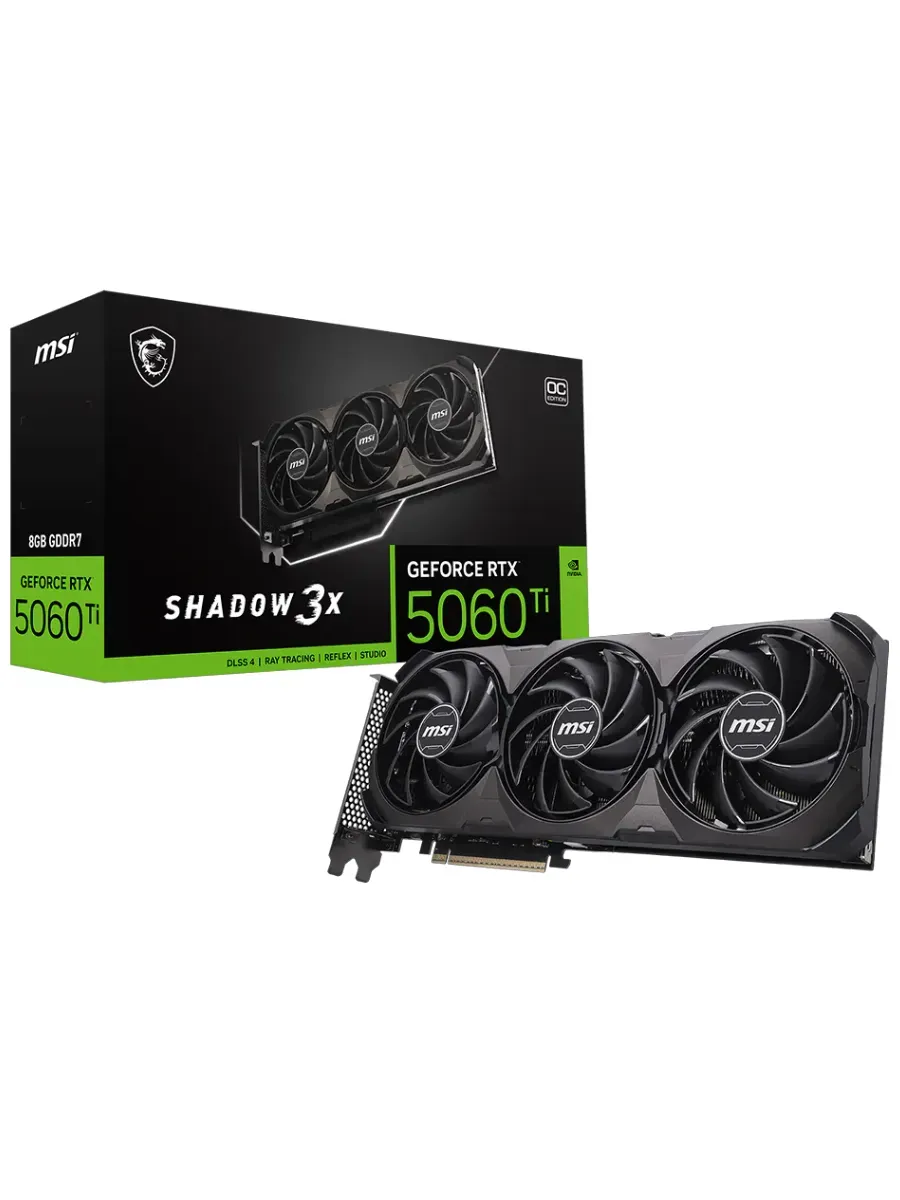 MSI Видеокарта GeForce RTX 5060 Ti SHADOW 3X OC CLASSIC, 8 ГБ