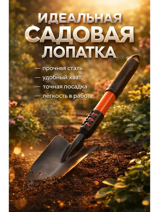 С347 Садовая лопатка с пластиковым черенком, вариант