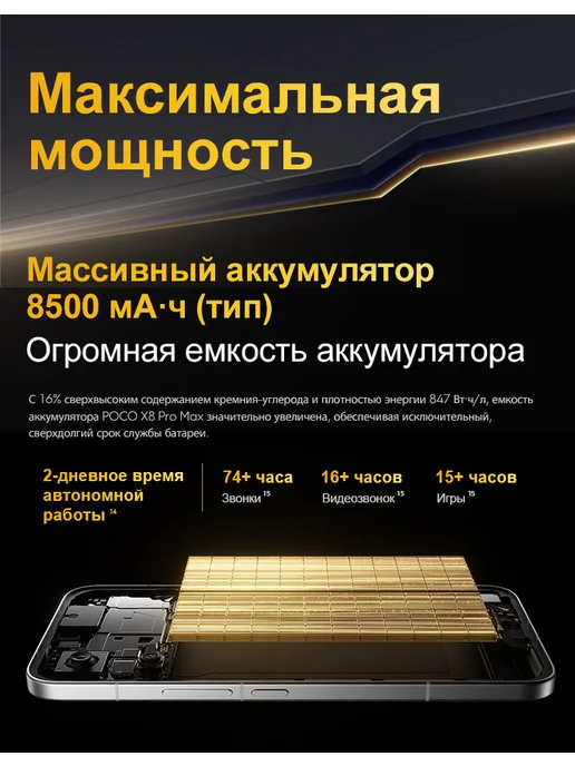 Смартфон Xiaomi Poco X8 Pro Max 12/256 ГБ, черный, фото 6