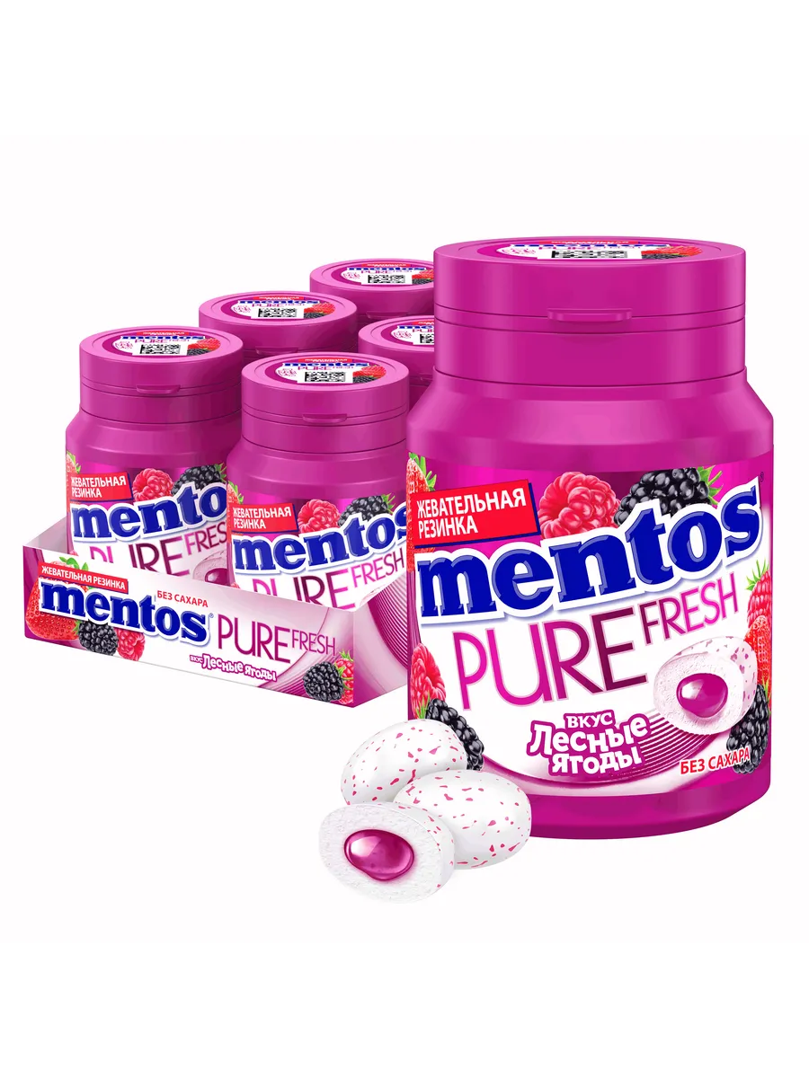 Жевательная резинка Mentos Лесные ягоды, 6 шт по 54 г
