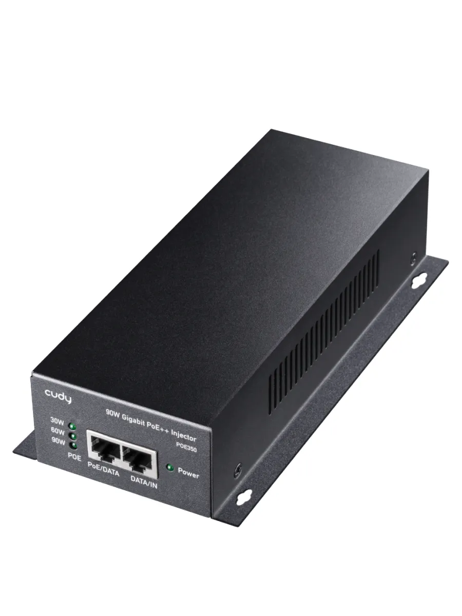 Адаптер POE350 PoE++ гигабитный инжектор 90 Вт черный