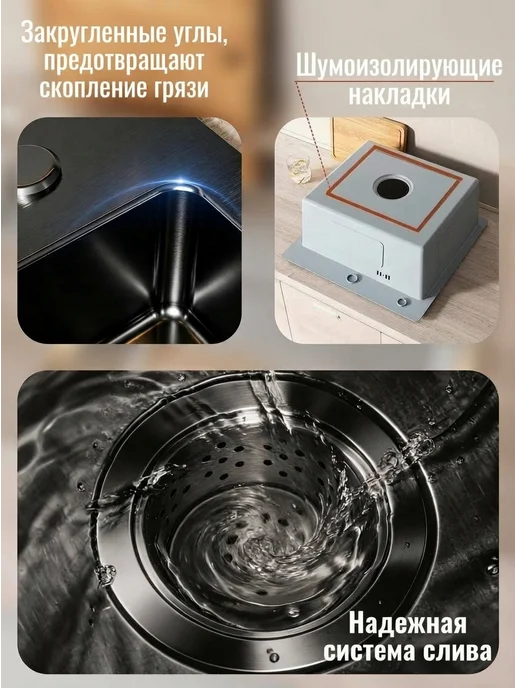DIADONNA Мойка 60*50 с PVD покрытием врезная с сушилкой для ножа, 60x50, фото 4