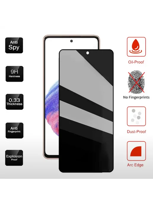 Glass-shop Защитное стекло Xiaomi Redmi 15C Антишпион, Антишпион, фото 2