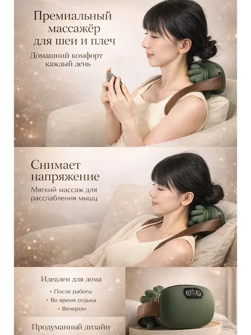 "Рука" Массажер для плеч и шеи, зеленый, фото 3