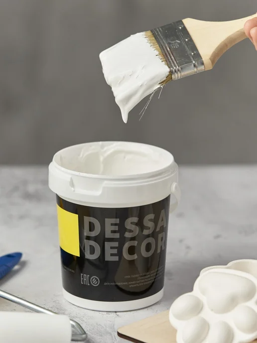 DESSA DECOR Акриловая краска матовая для дерева белая без запаха 1,5 кг, 1,5 кг, фото 3