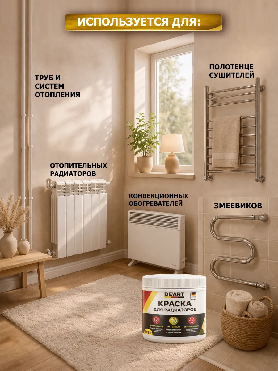 Краска для радиаторов отопления,белый пепел фото 4