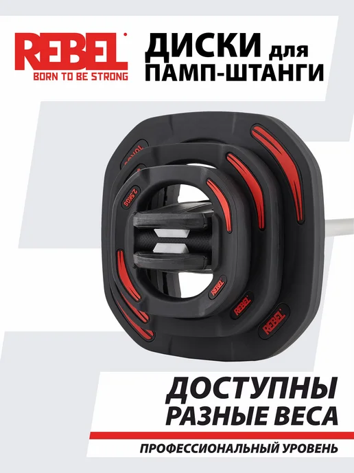 REBEL' Диски 2,5 кг быстрозажимные для памп-штанги, 5 кг, фото 5