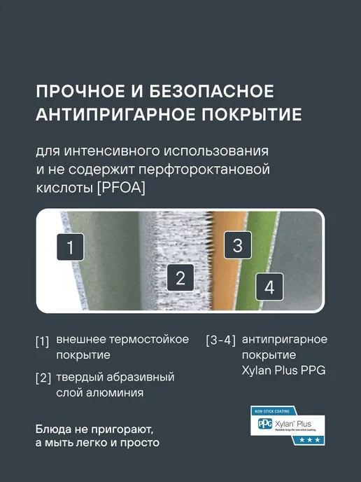 Rondell Сковорода Infinity RDA-572 26 см антипригарная SkinLayer, черный, фото 4
