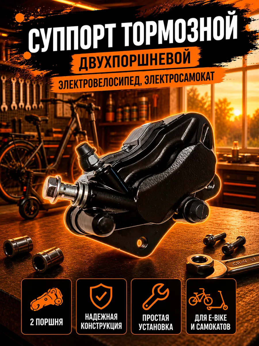 Суппорт двухпоршневой для электровелосипеда Колхозник