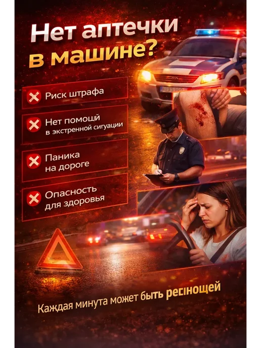 акэ23 Аптечка автомобильная первой помощи в кейсе, вариант, фото 2
